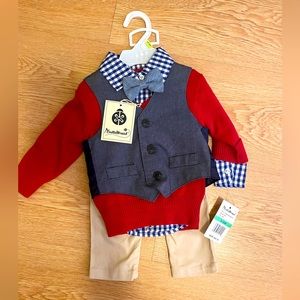 Baby Boy Outfit, 4pcs, Size 3-6 Mos